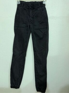 Women Black Elastic-Waist Jogger Pants